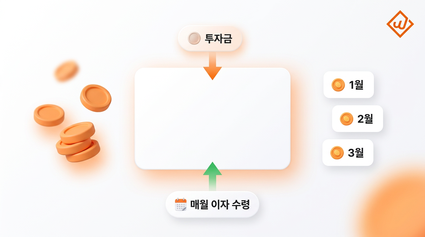 윙크스톤 P2P 매달 원금과 이자 지급 구조 월간 수익 흐름 - 윙크스톤파트너스