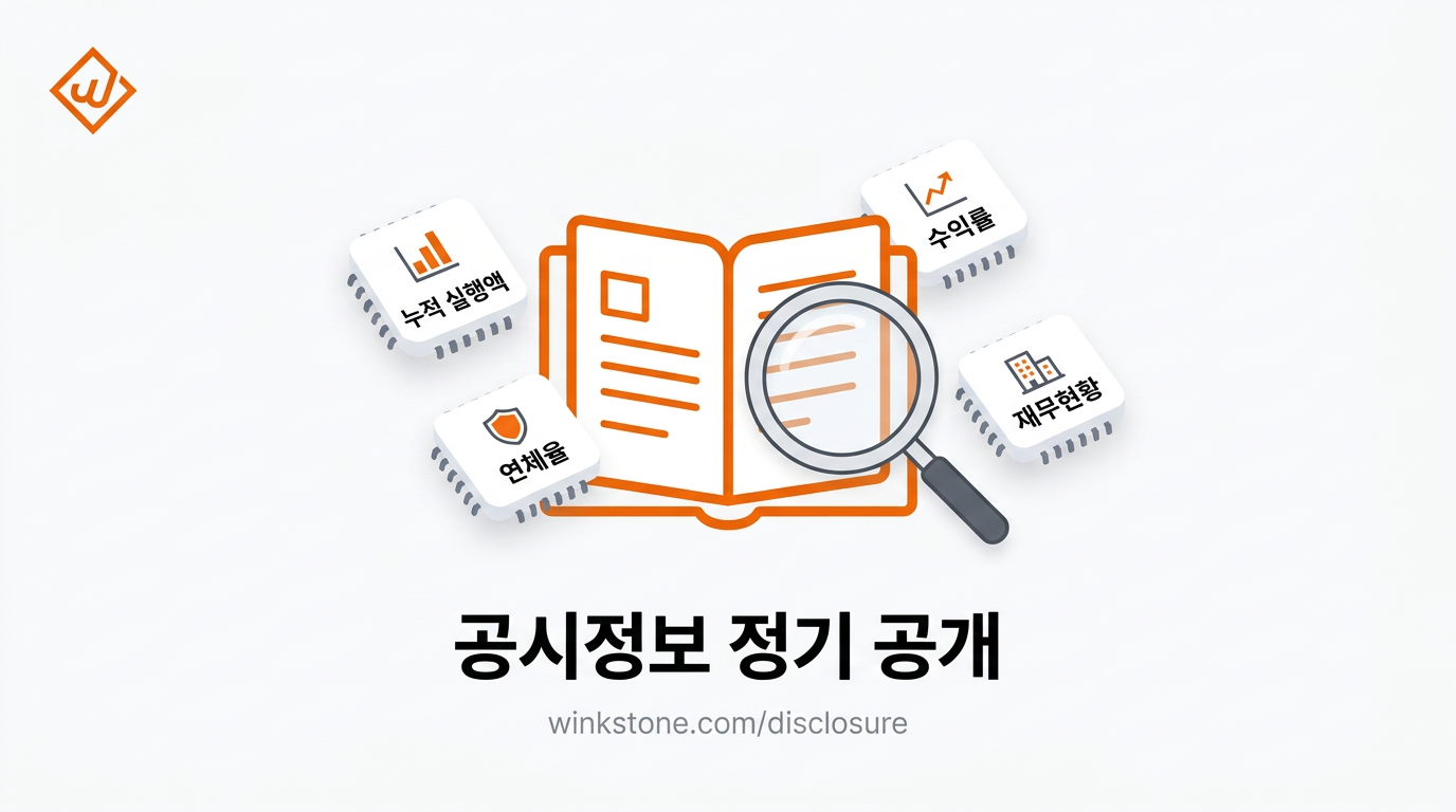 윙크스톤 공시정보 투명 공개 부실률 수익률 재무현황 정기공시 - 윙크스톤파트너스